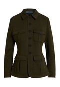 RALPH LAUREN WOMENS Knit Ponte Utility Jacket Company Olive