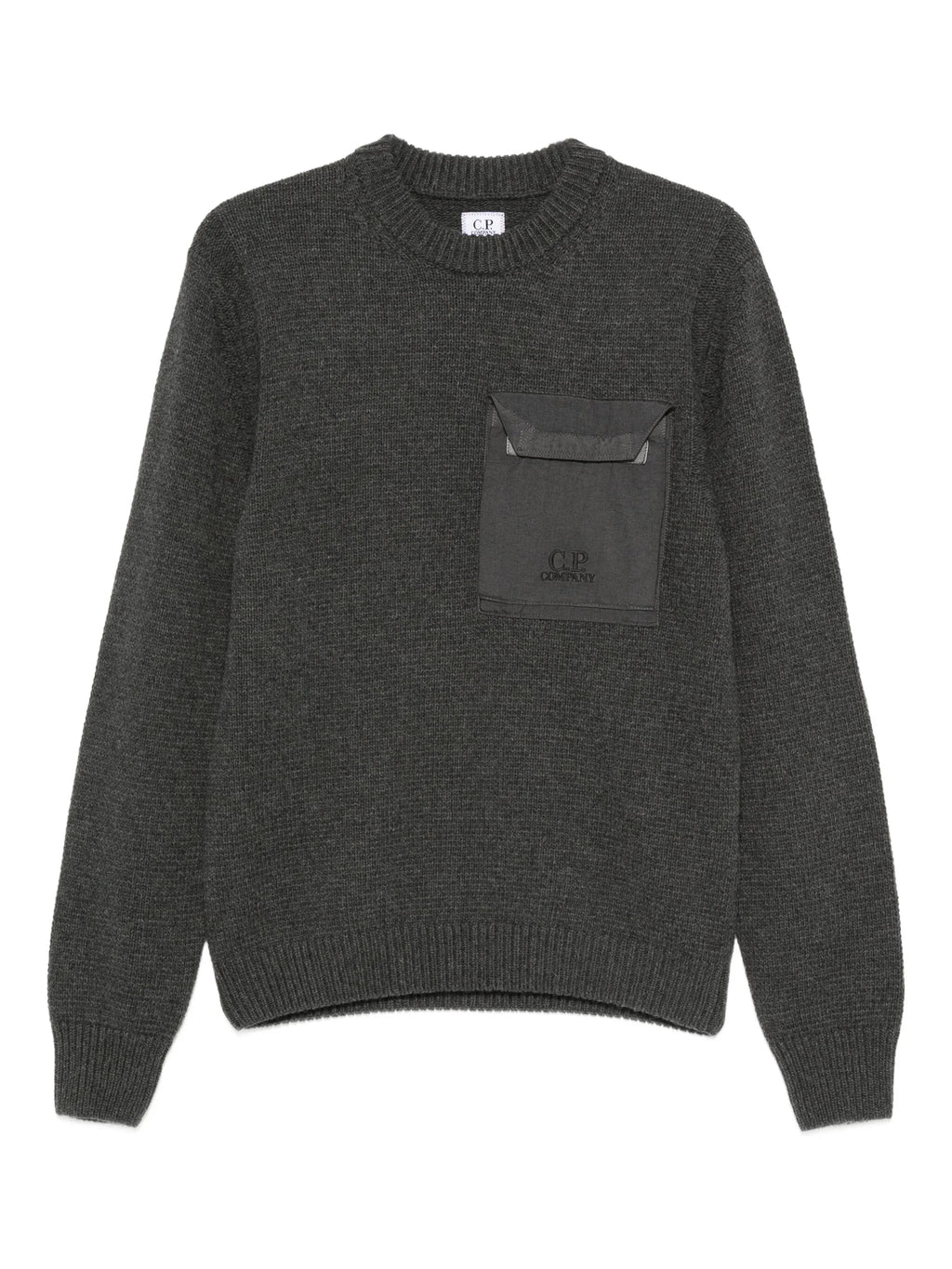C.P COMPANY Chest Pocket Crewneck Sweater Dark Shadow Grey