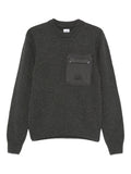 C.P COMPANY Chest Pocket Crewneck Sweater Dark Shadow Grey