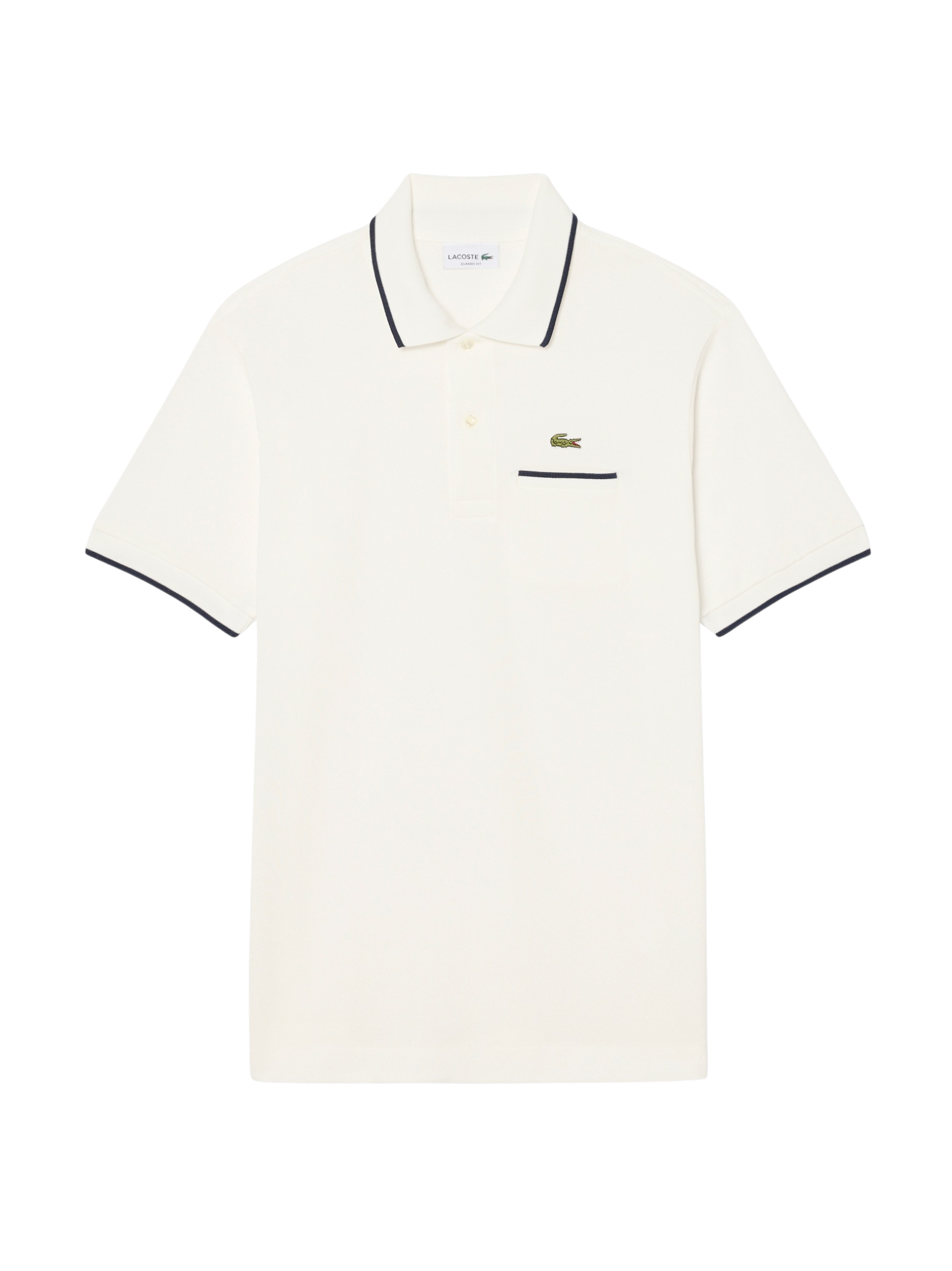 LACOSTE Classic Fit Pocket Accent L.12.12 Polo Shirt White