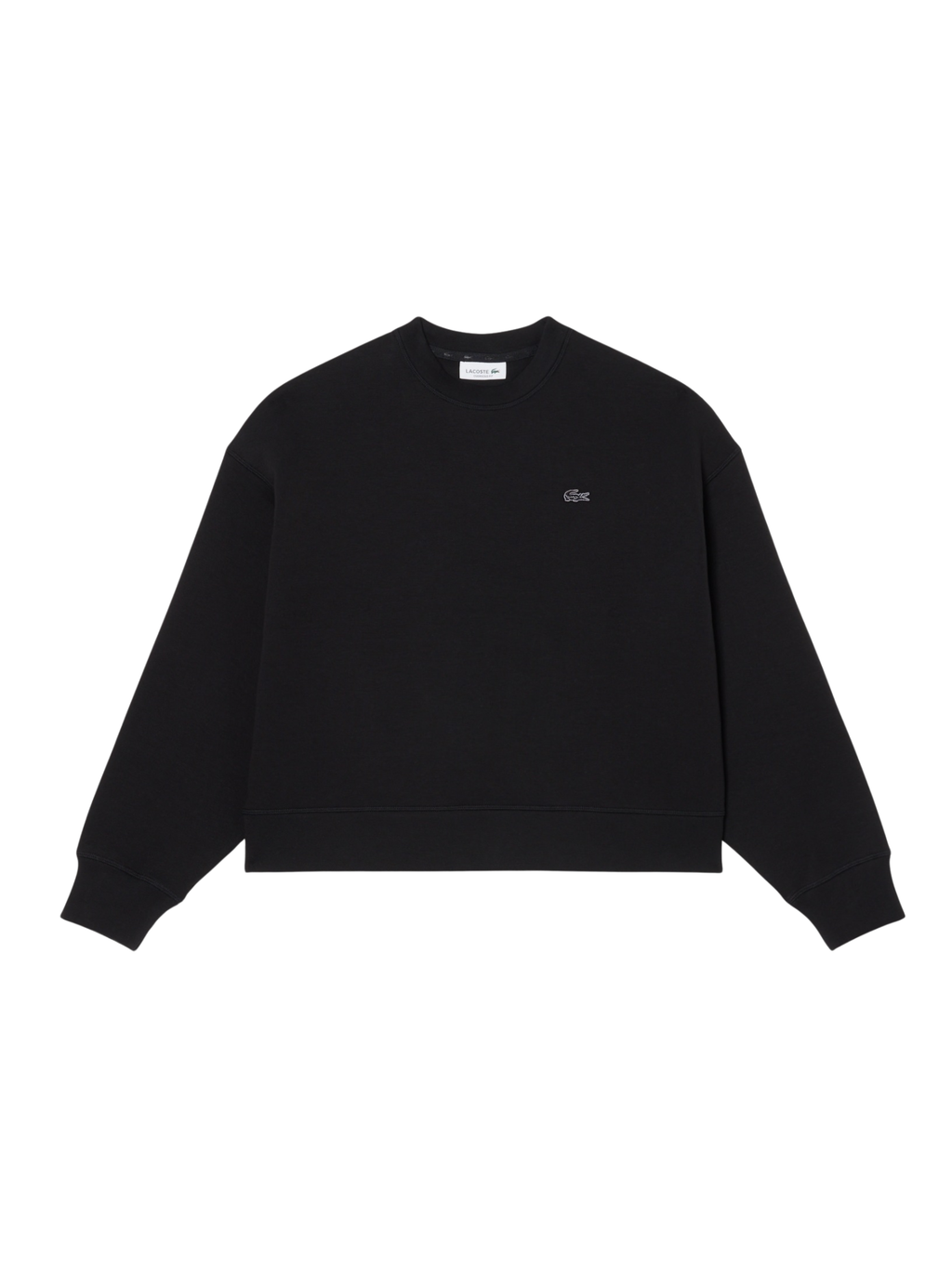 LACOSTE WOMEN Oversized Double Face Jersey Sweatshirt Black