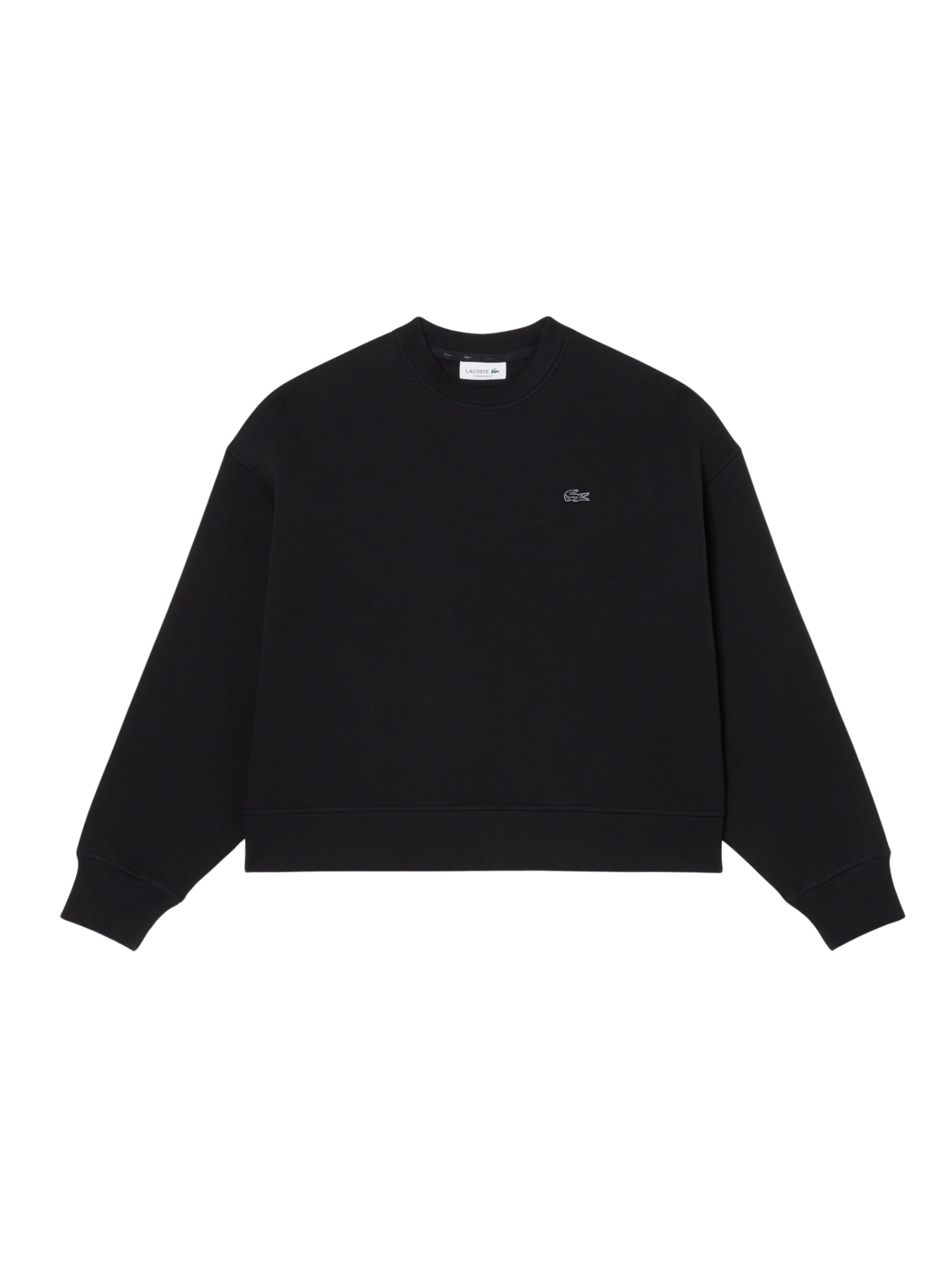 LACOSTE WOMEN Oversized Double Face Jersey Sweatshirt Black