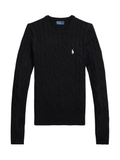 RALPH LAUREN WOMEN Cable-Knit Cotton Crewneck Jumper Polo Black