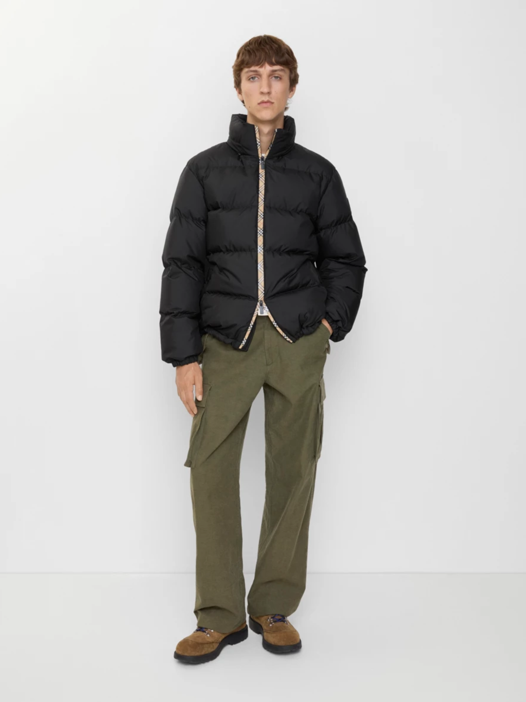 BURBERRY High-Neck Zipped Padded Jacket Black