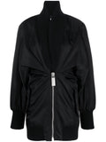 OFF-WHITE WOMEN NY Puff Sleeves Zipped Minidress Black