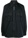 BALMAIN Front Pocket Nylon Shirt Black