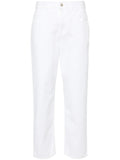 MONCLER WOMEN High Rise Cropped Jeans White