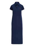 RALPH LAUREN WOMEN Cotton Mesh Polo Dress Newport Navy