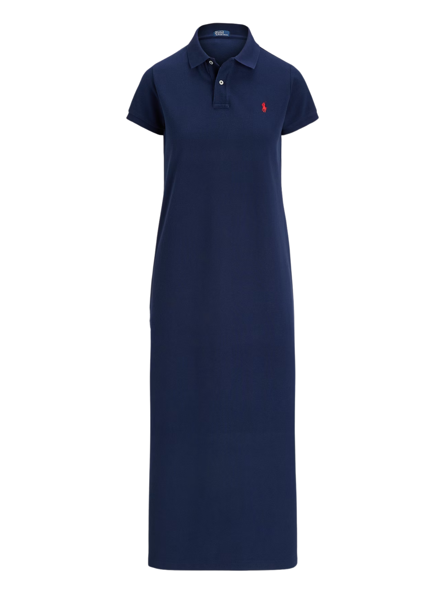 RALPH LAUREN WOMEN Cotton Mesh Polo Dress Newport Navy