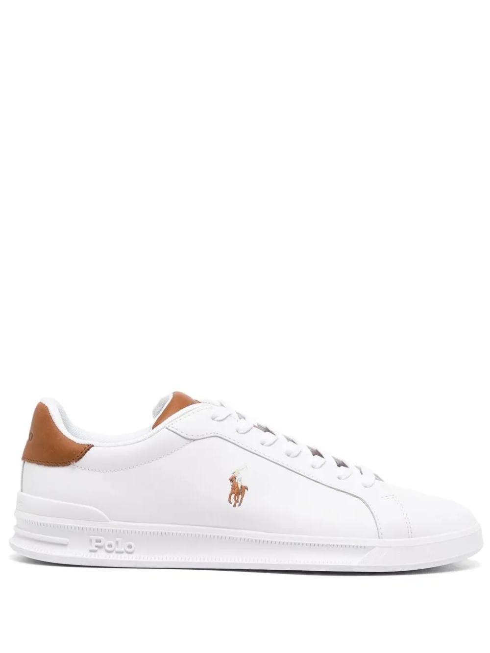 RALPH LAUREN Heritage Court II Leather Sneakers White/Tan