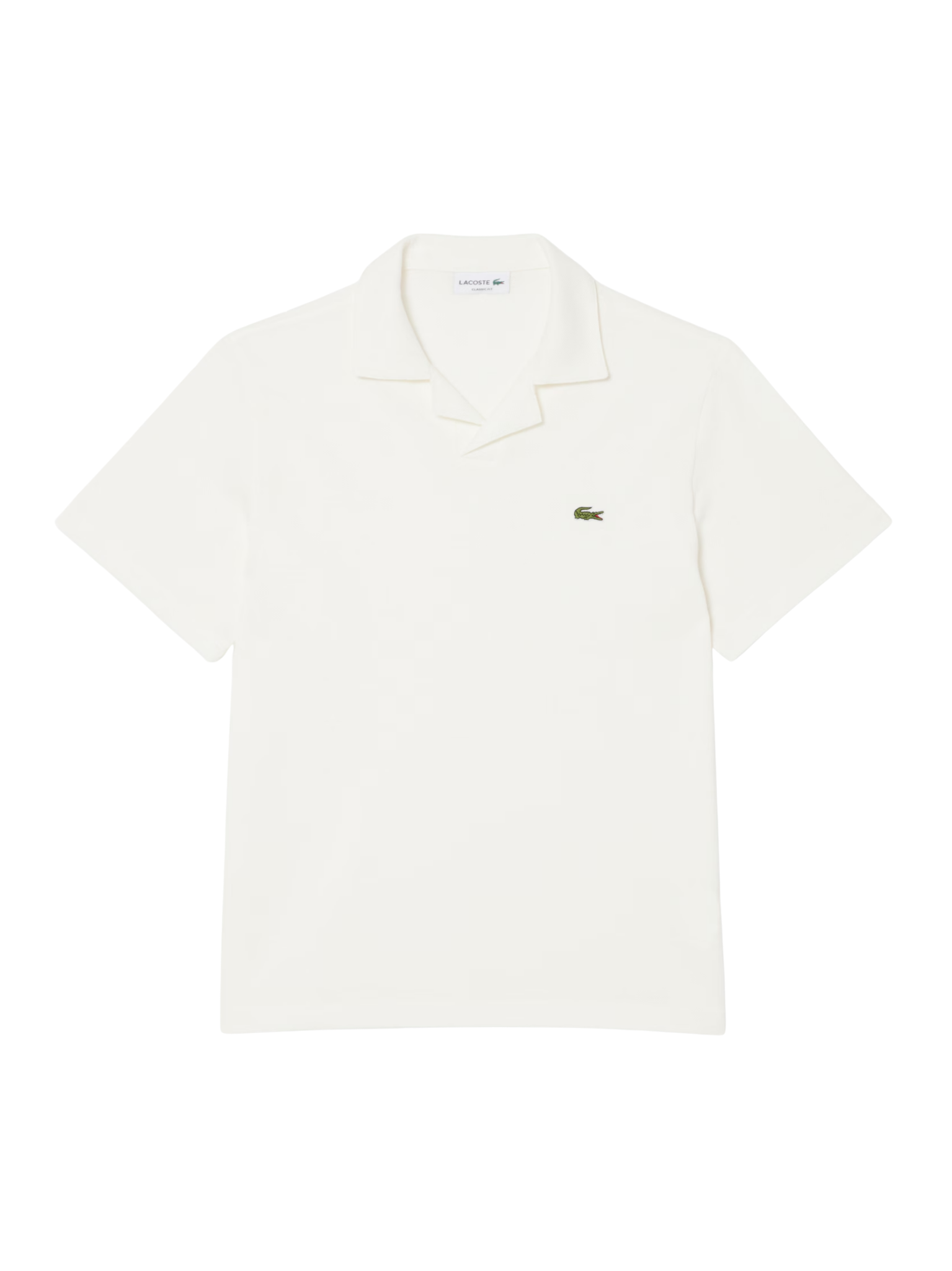 LACOSTE Classic Fit Cotton-Linen Polo Shirt White