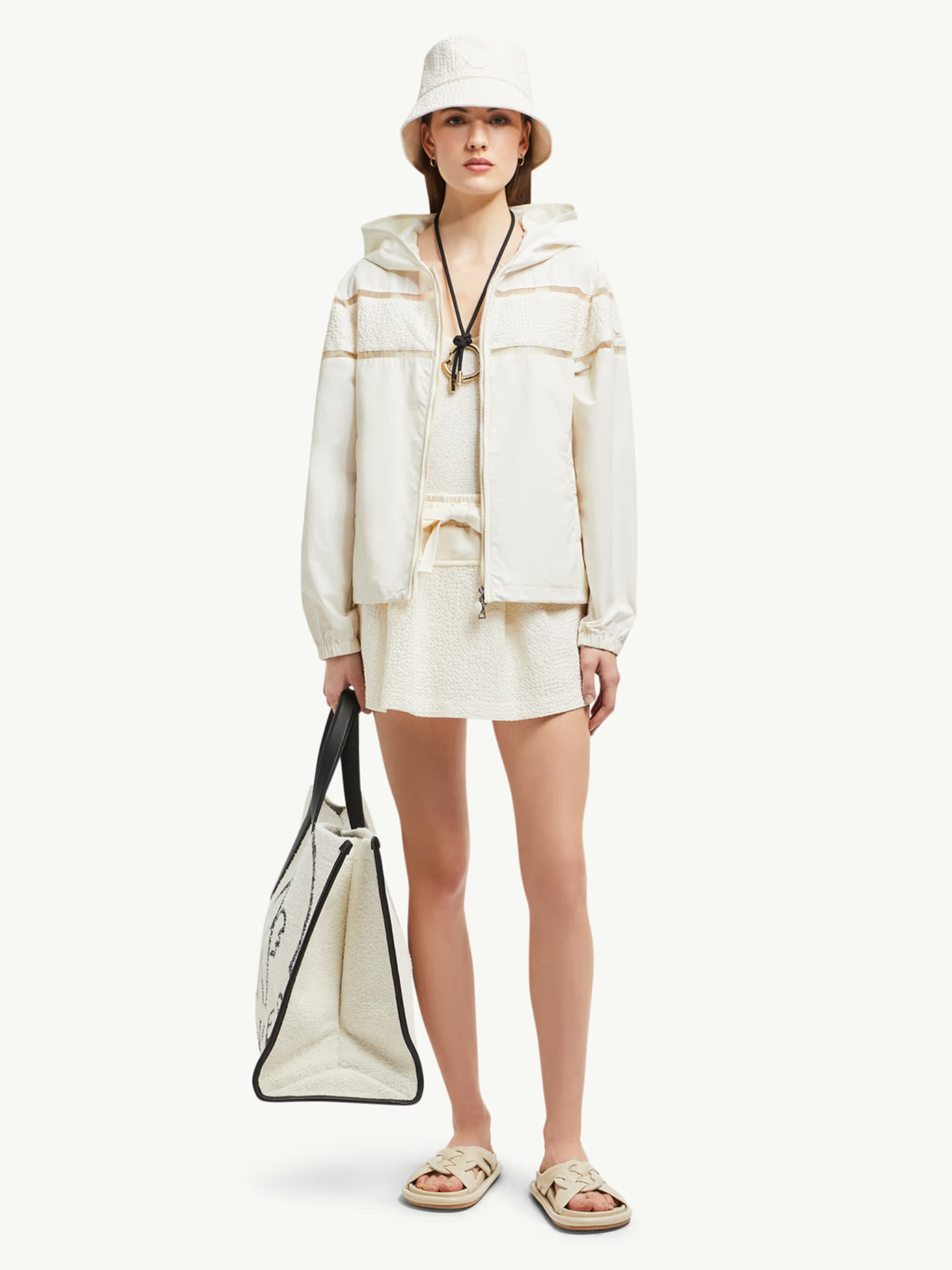 MONCLER WOMEN Embroidered Mini Skirt White