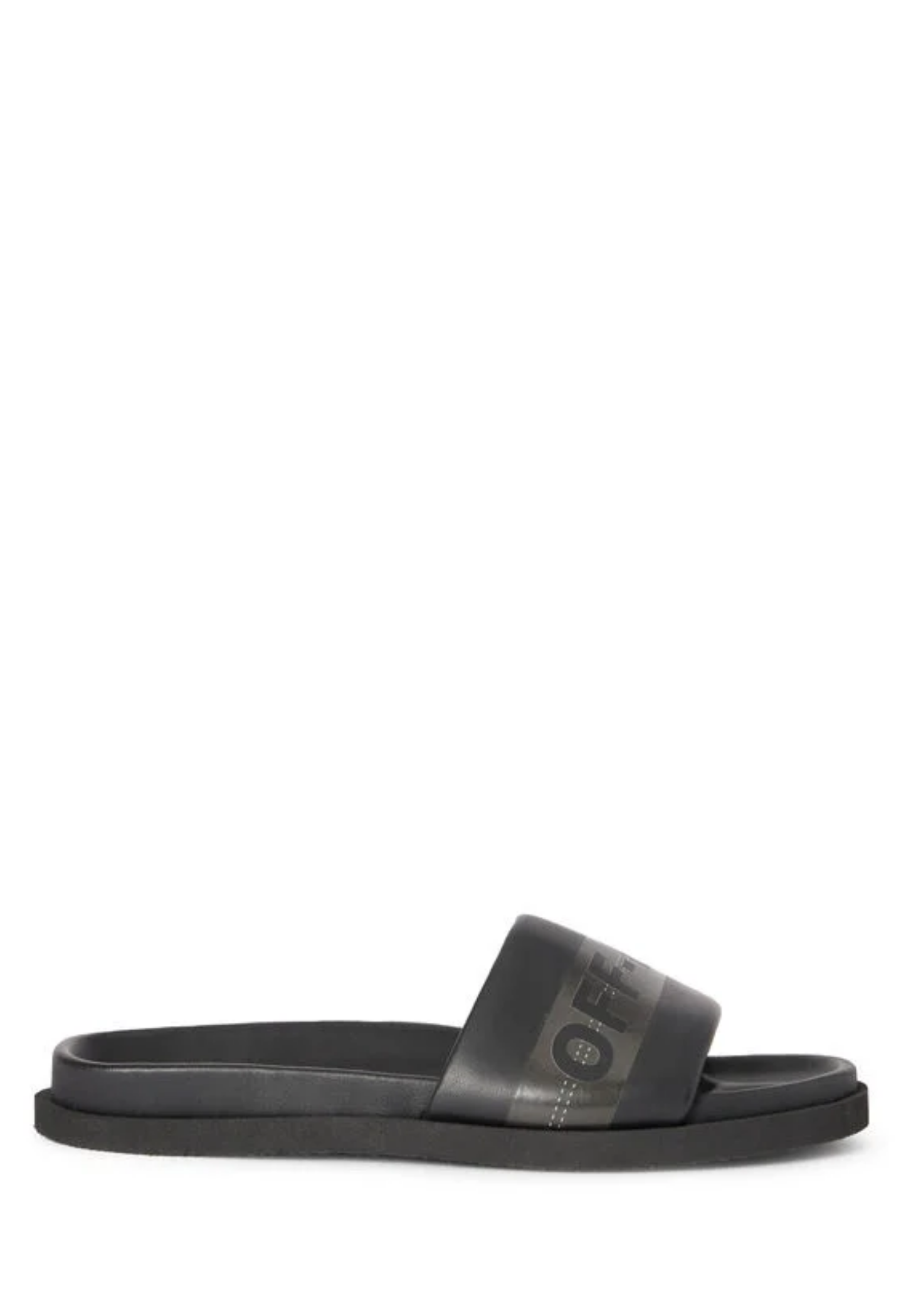 OFF WHITE MENS Industrial Belt Slider Sandals Black/Anthracite