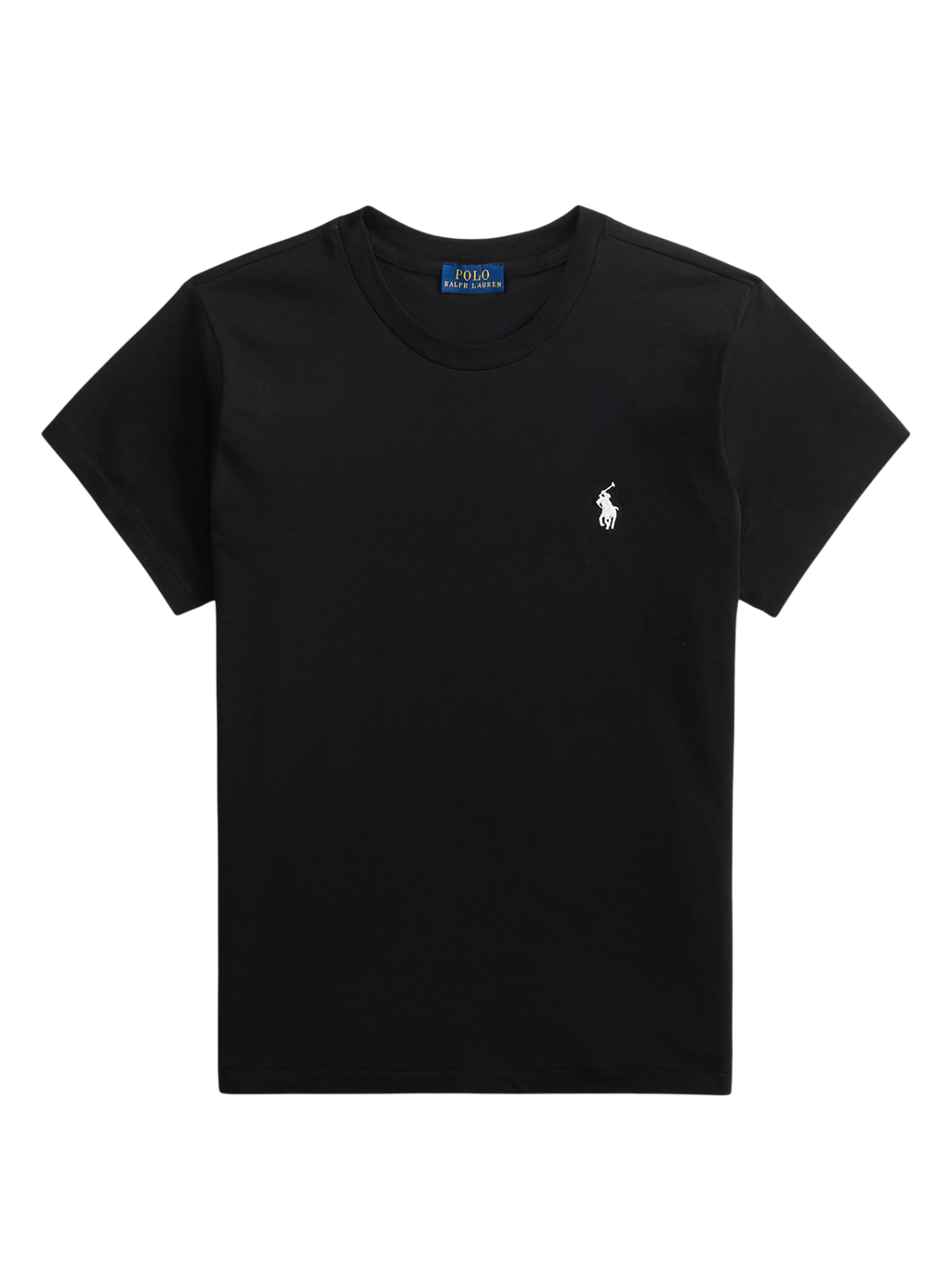 RALPH LAUREN WOMEN Classic Fit Cotton Jersey Crewneck Tee Polo Black