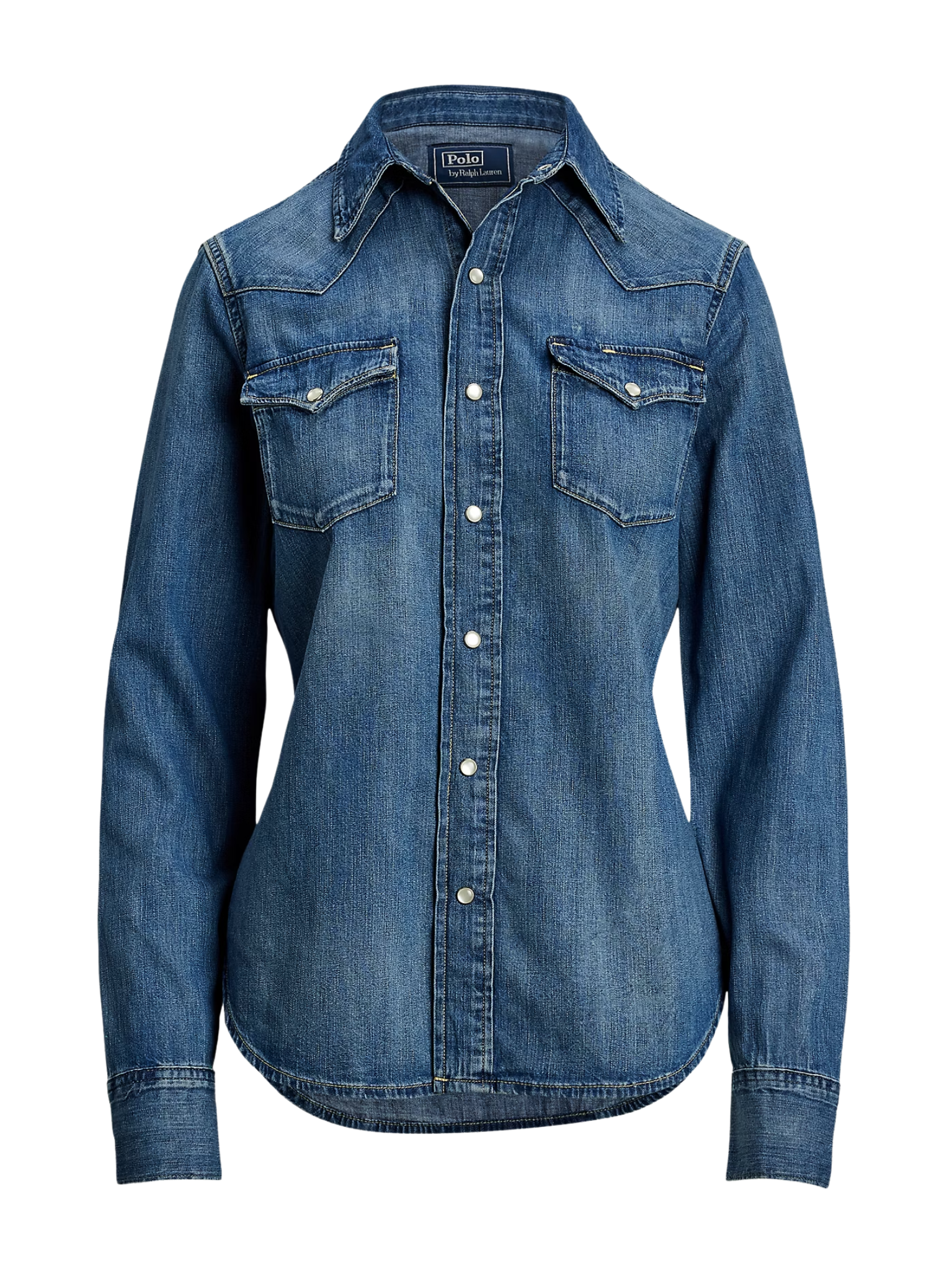 RALPH LAUREN WOMEN Denim Western Shirt Canaria Wash