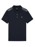 LYLE & SCOTT Check Panelled Polo Shirt Dark Navy