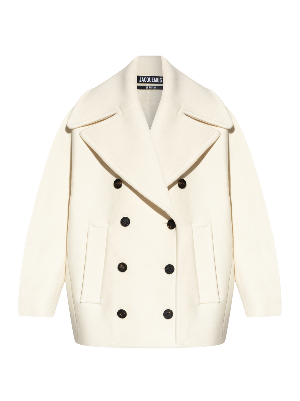 JACQUEMUS WOMEN Le Caban Ovalo Coat Off-White