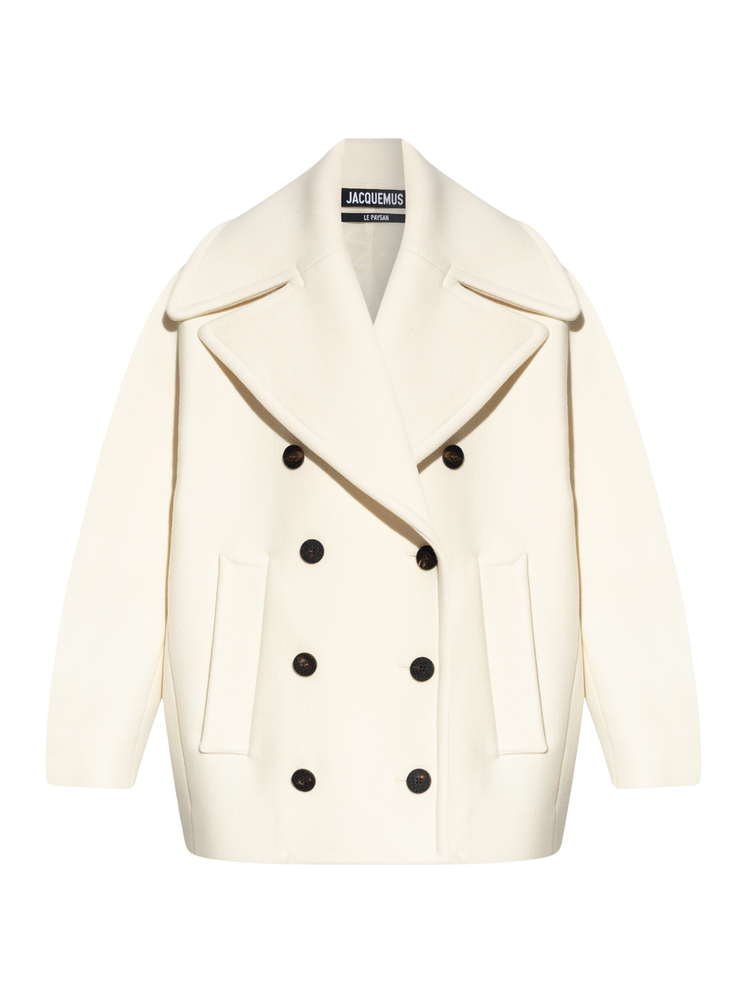 JACQUEMUS WOMEN Le Caban Ovalo Coat Off-White