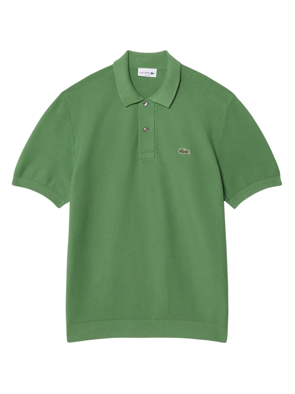 LACOSTE Classic Fit Knitted Polo Shirt Lime Green