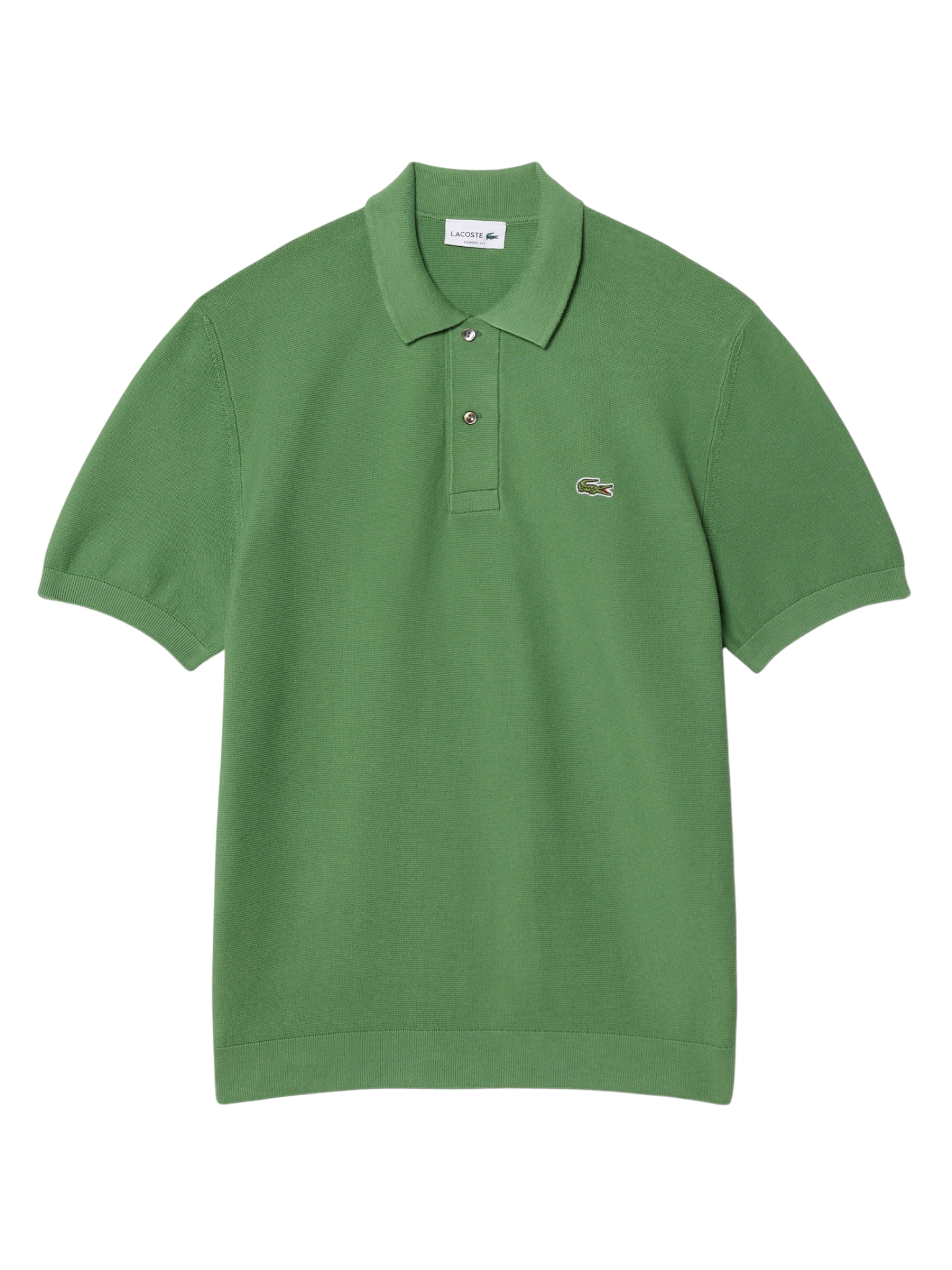 LACOSTE Classic Fit Knitted Polo Shirt Lime Green
