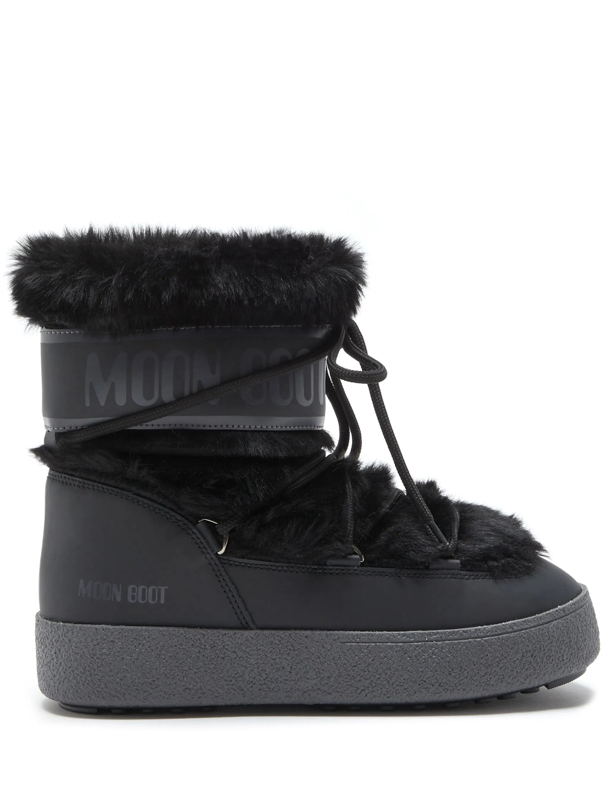 MOON BOOT Ltrack Low Faux-fur Boots Black