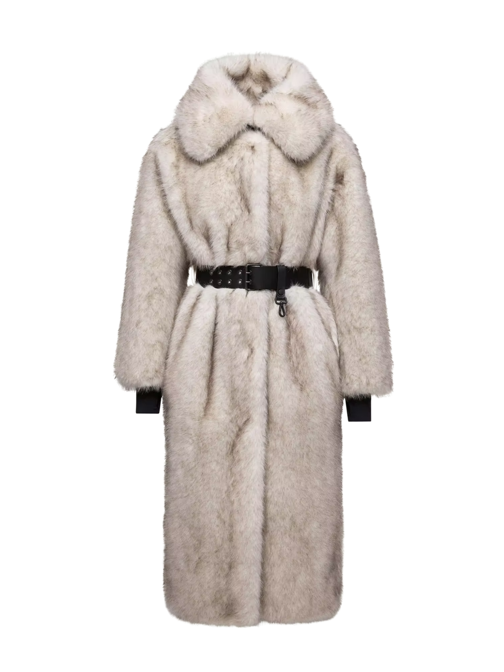 MONCLER GRENOBLE WOMEN Arly Belted Textured Down Coat Ice Grey