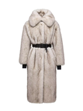 MONCLER GRENOBLE WOMEN Arly Belted Textured Down Coat Ice Grey