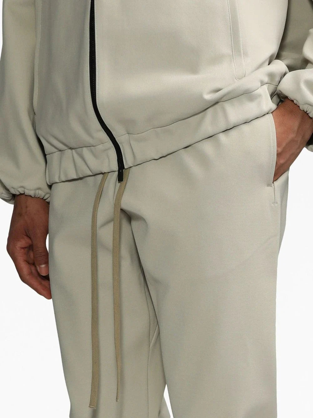 FEAR OF GOD Eternal Viscose Tricot Ankle-Zip Slim Track Pant Cement