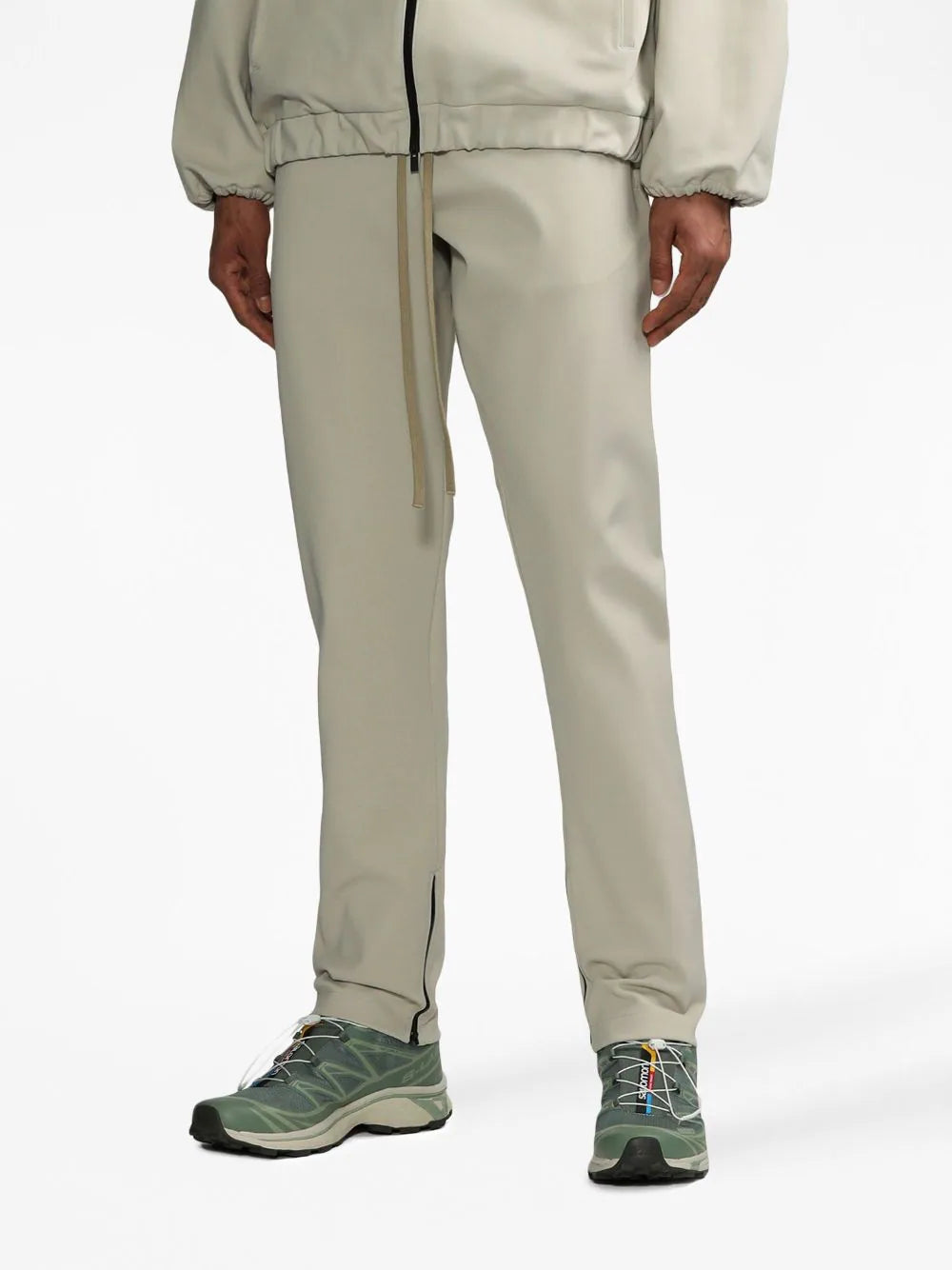 FEAR OF GOD Eternal Viscose Tricot Ankle-Zip Slim Track Pant Cement