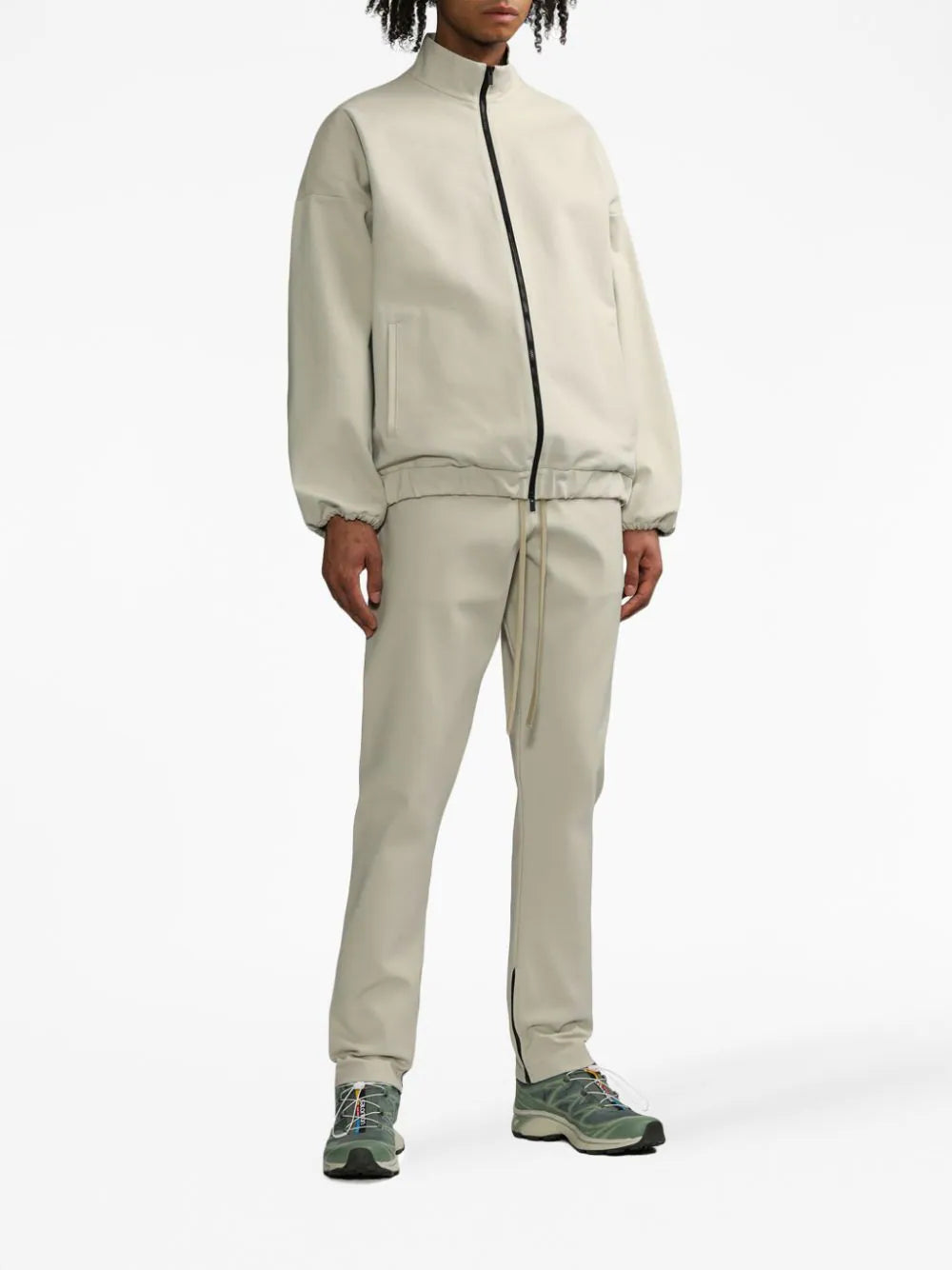 FEAR OF GOD Eternal Viscose Tricot Ankle-Zip Slim Track Pant Cement
