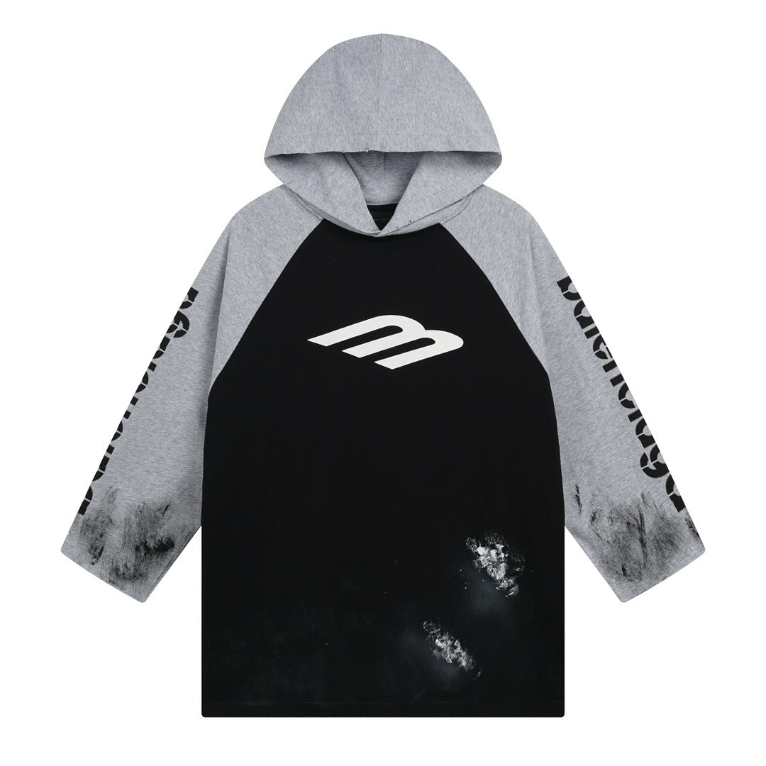 Black grey Hoodie