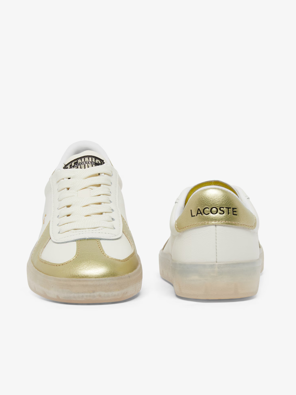 LACOSTE WOMEN Baseshot Pro Leather Sneakers White/Gold