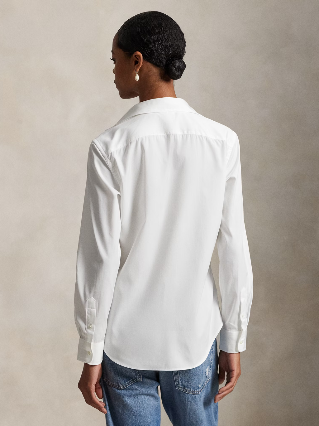 RALPH LAUREN WOMEN Slim Fit Cotton Shirt White