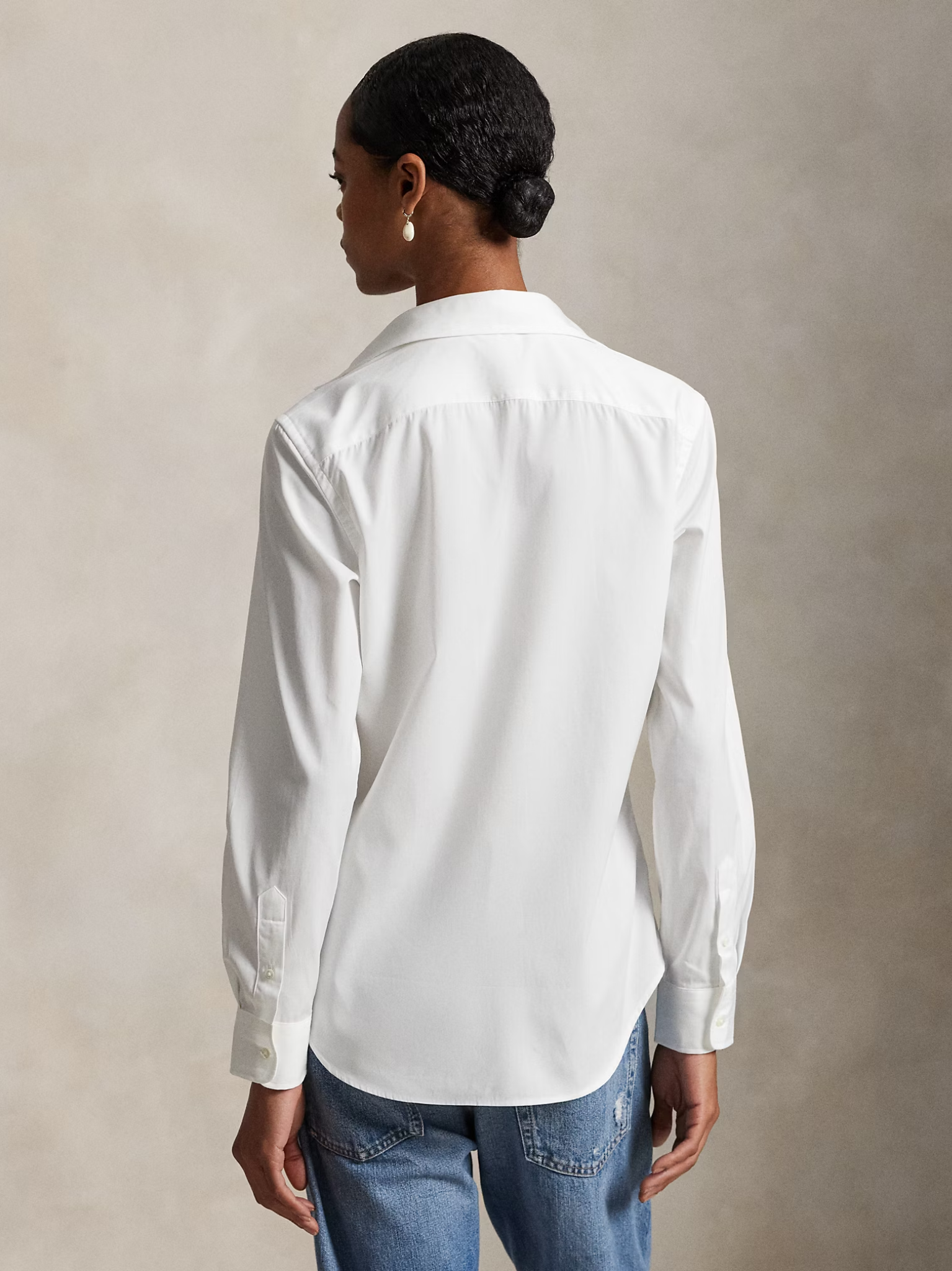 RALPH LAUREN WOMEN Slim Fit Cotton Shirt White