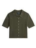 RALPH LAUREN WOMEN Polo-collar Short-sleeve Cardigan	Harvest Olive