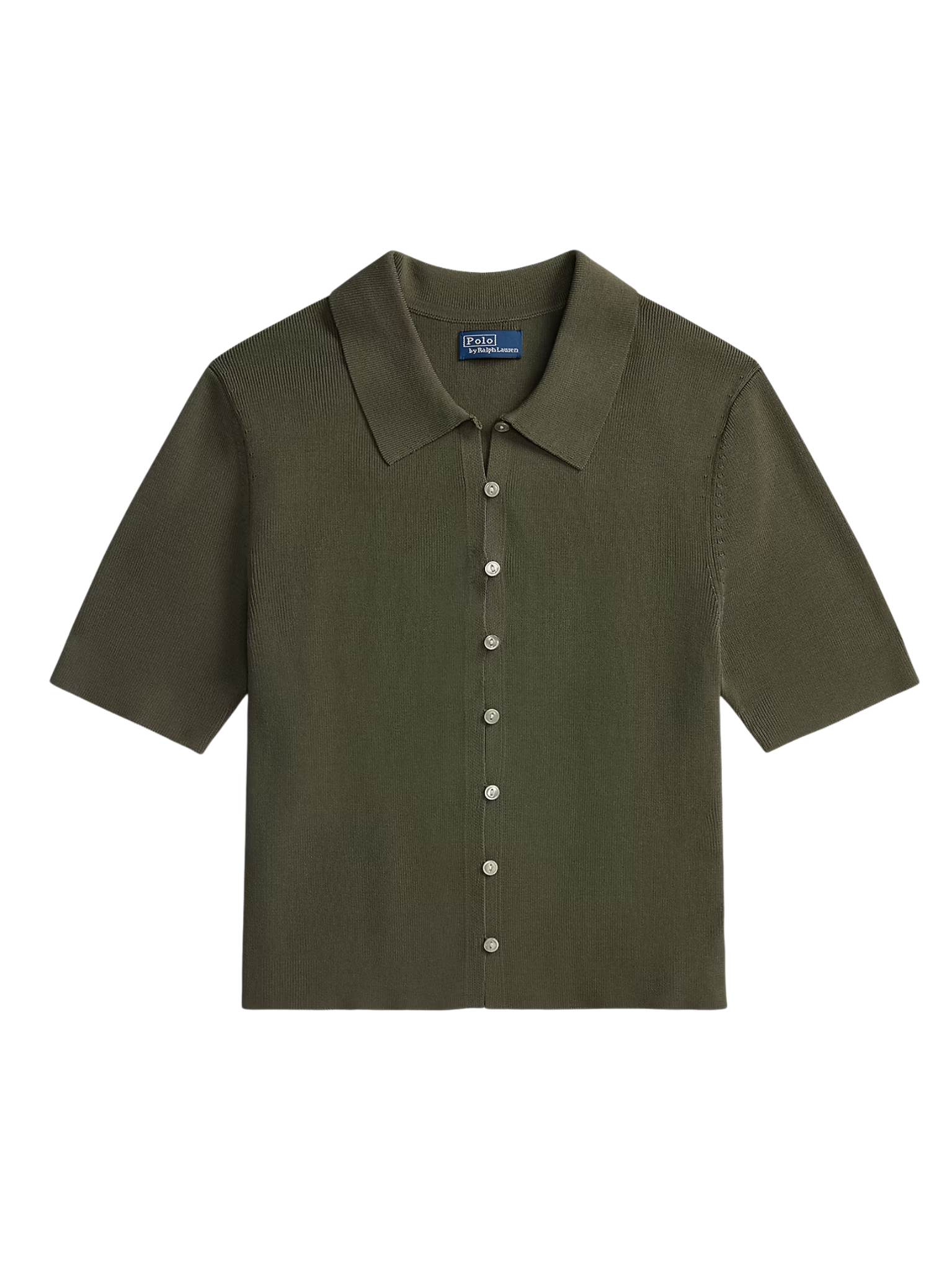 RALPH LAUREN WOMEN Polo-collar Short-sleeve Cardigan	Harvest Olive