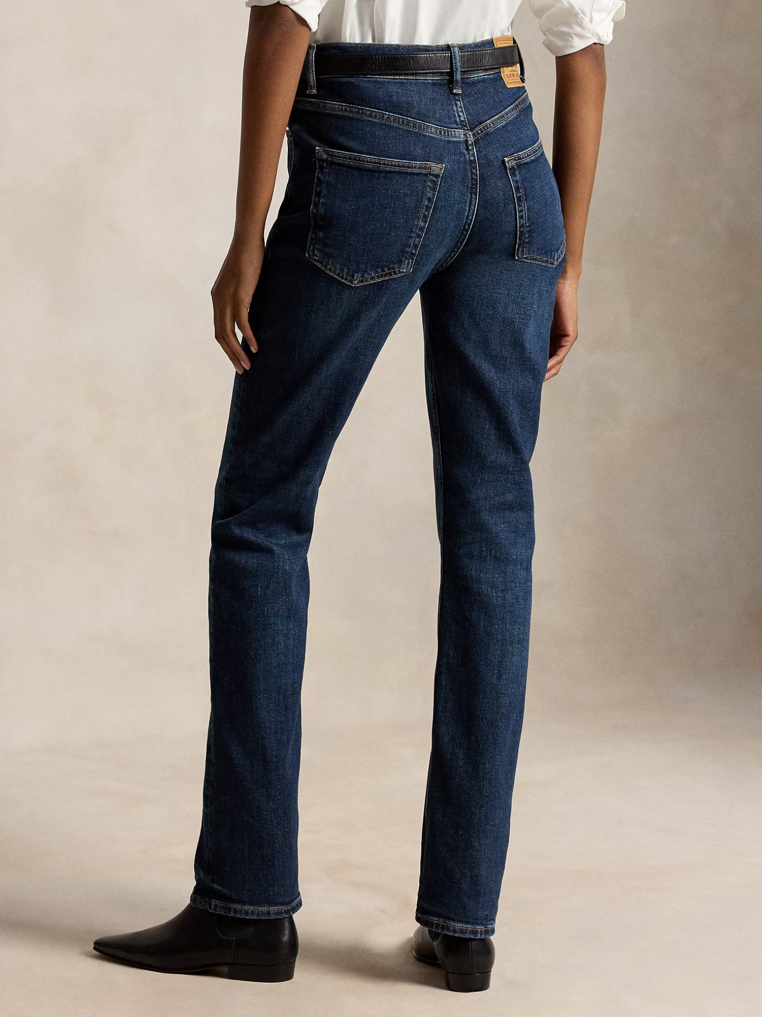 RALPH LAUREN WOMEN High-Rise Straight Jeans Nazas Wash