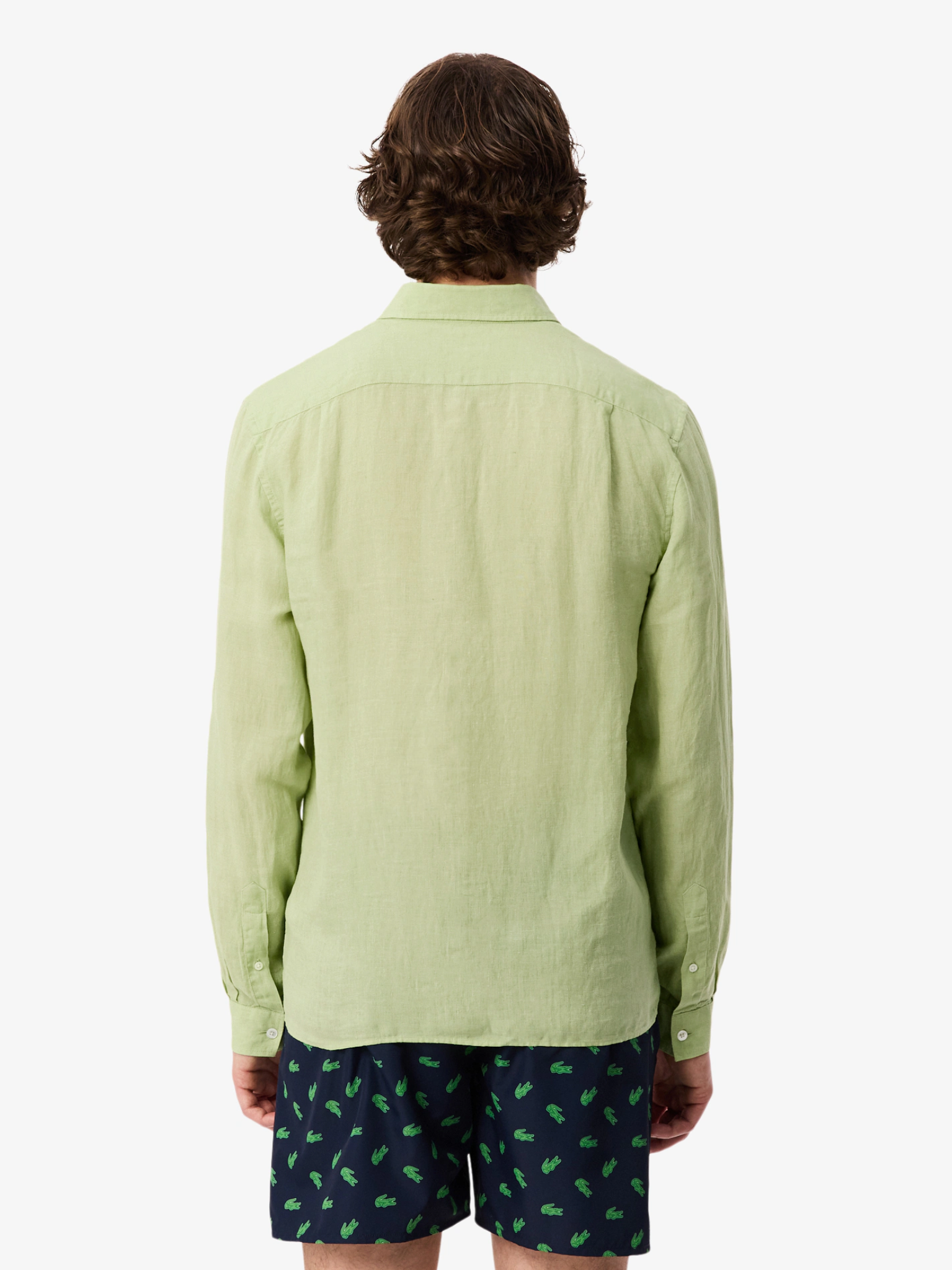 LACOSTE Regular Fit Linen Shirt Green