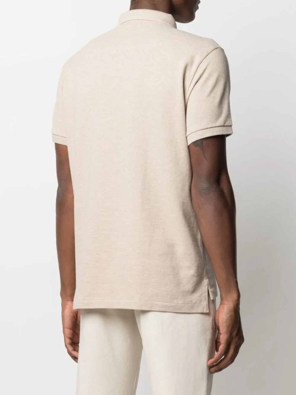 RALPH LAUREN Slim Fit Mesh Polo Shirt Expedition Dune Heather