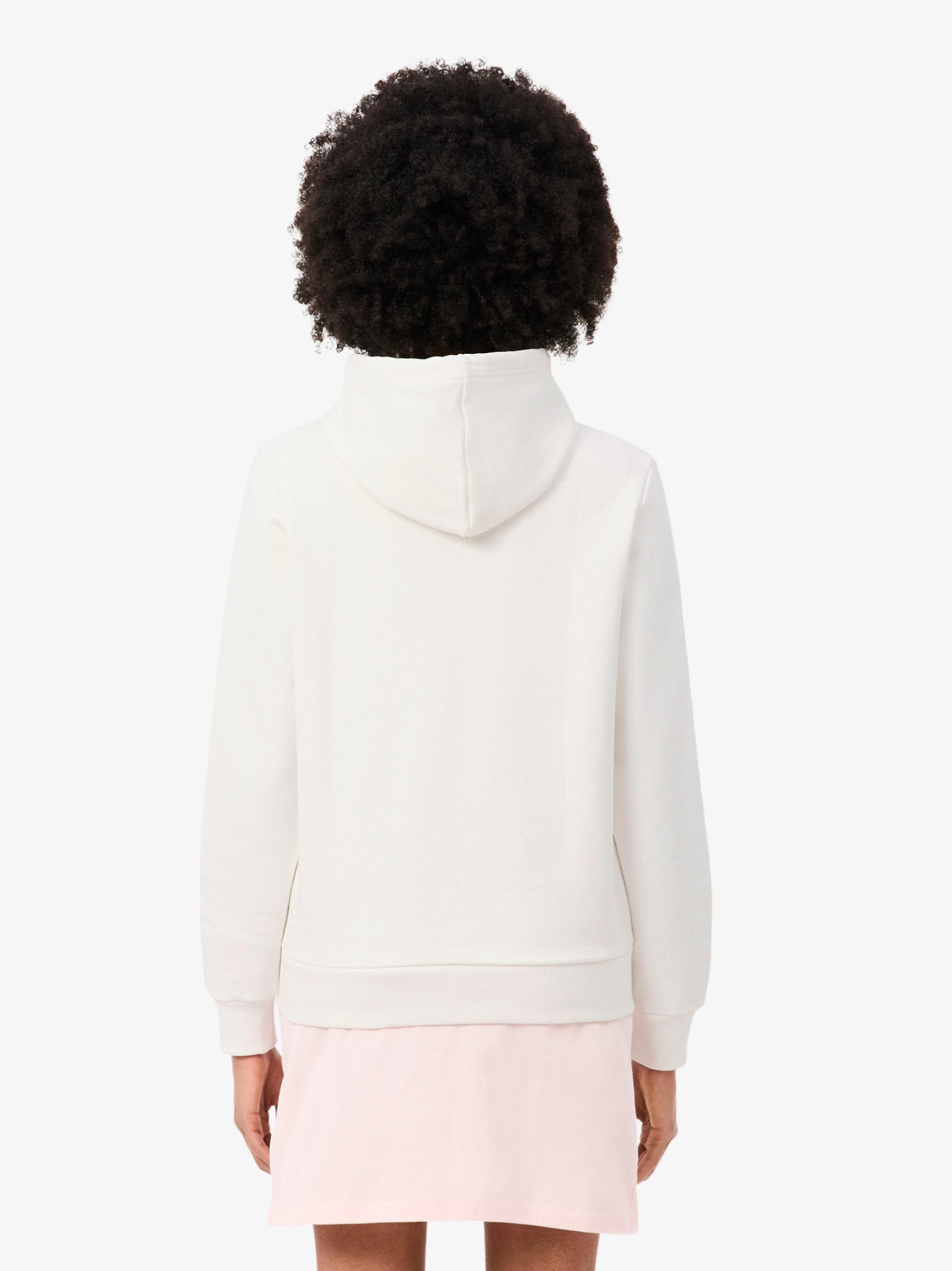 LACOSTE WOMEN Zipped Fleece Hoodie White