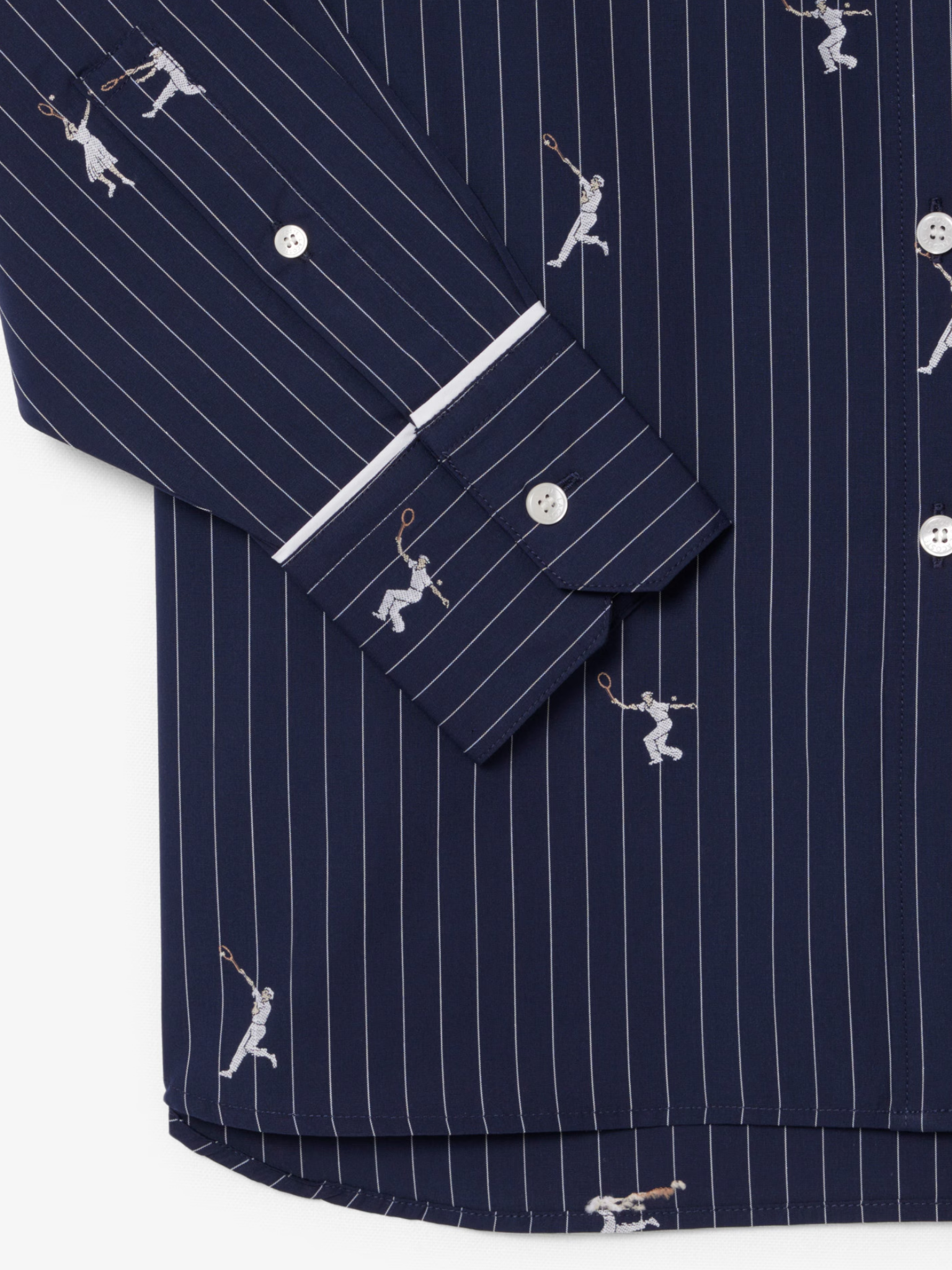 LACOSTE WOMEN Jacquard Motifs Oversized Shirt Navy Blue