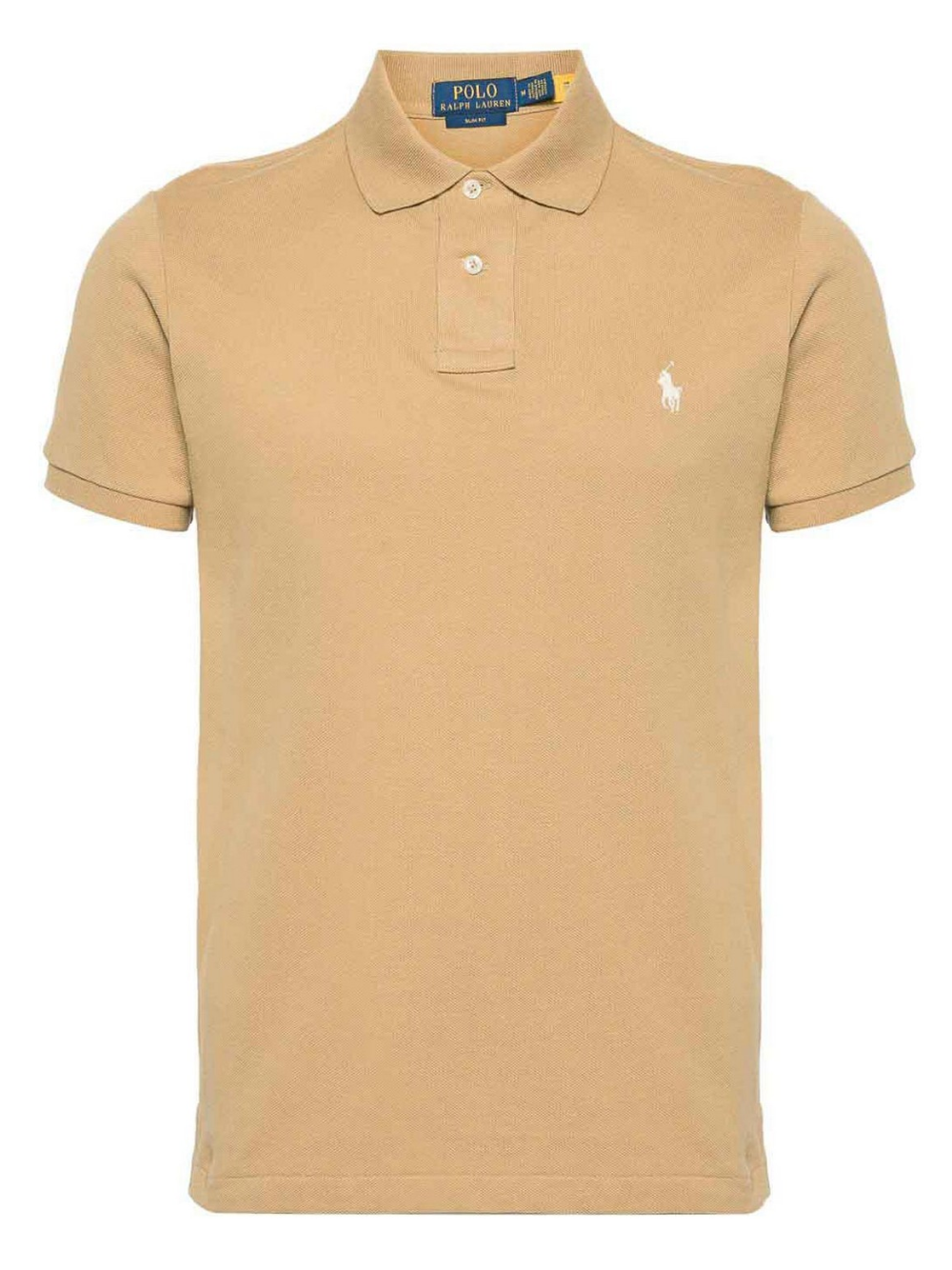 RALPH LAUREN Slim Fit Mesh Polo Shirt Medium Beige
