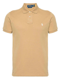 RALPH LAUREN Slim Fit Mesh Polo Shirt Medium Beige