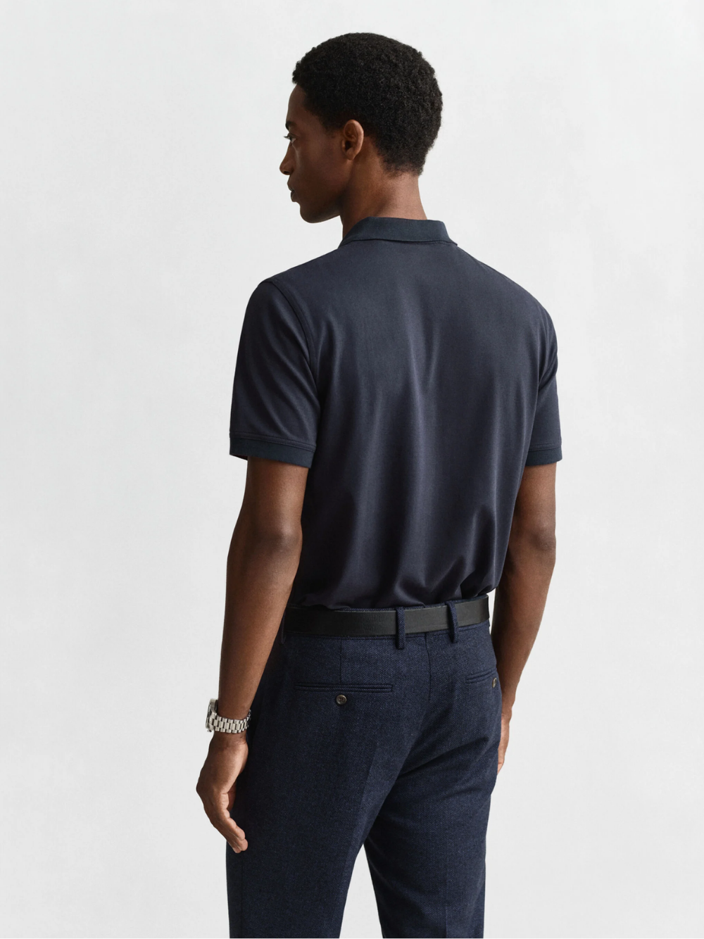 GANT Contrast Piqué Polo Shirt Evening Blue