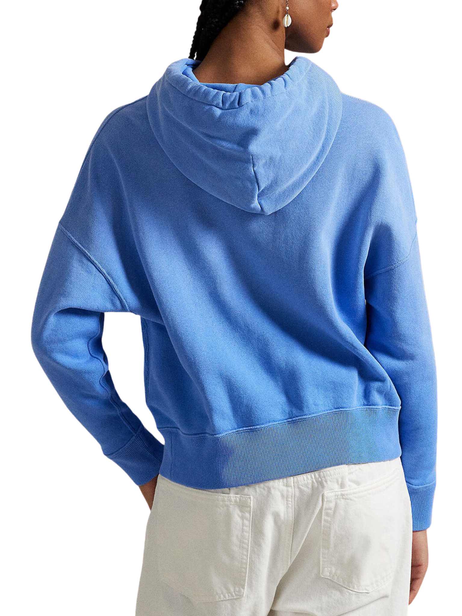 RALPH LAUREN WOMEN Polo Bear Fleece Hoodie Summer Blue