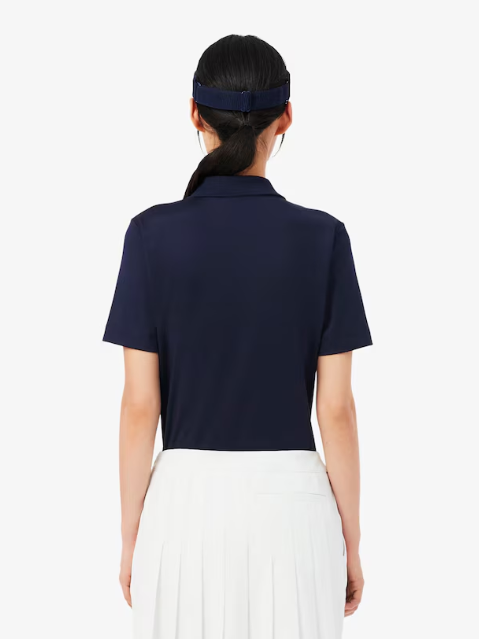 LACOSTE WOMEN Slim Fit UV Protect Stretch Golf Polo Shirt Midnight Blue