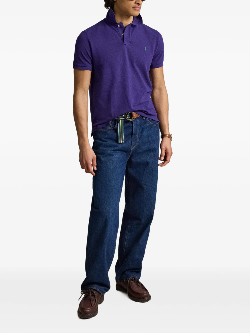 RALPH LAUREN The Iconic Custom Slim Fit Mesh Polo Medieval Purple