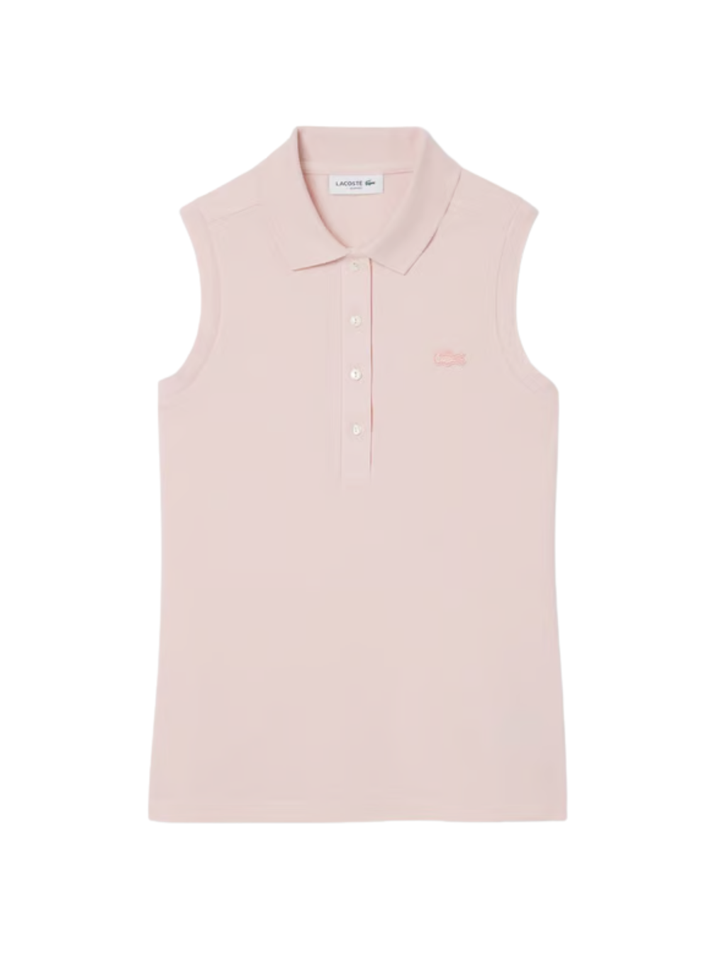 LACOSTE WOMEN Slim Fit L.12.D Sleeveless Stretch Polo Shirt Light Pink