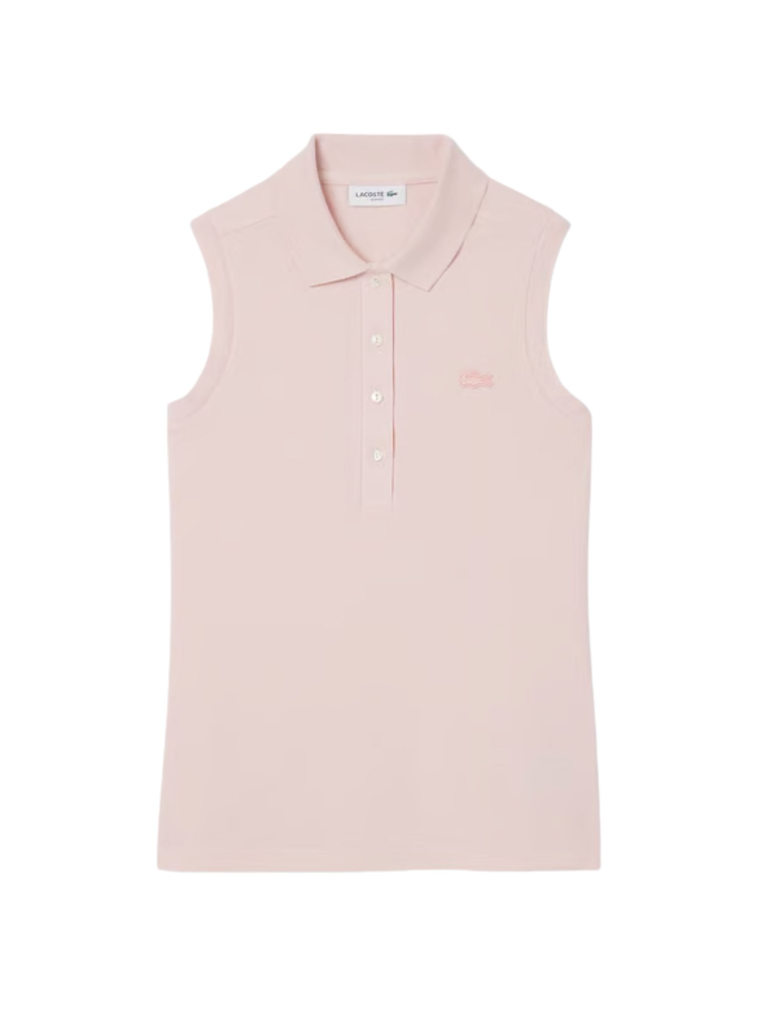 LACOSTE WOMEN Slim Fit L.12.D Sleeveless Stretch Polo Shirt Light Pink