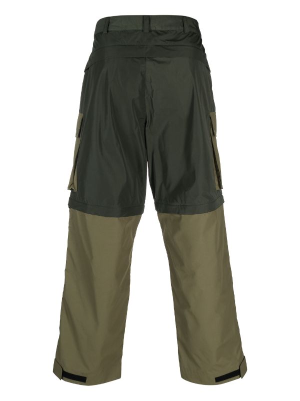 MONCLER GENIUS X PHARRELL WILLIAMS Poly Cotton Blend Logo Trousers / Shorts Olive